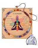 AORHOFJ Bracciale Chakra per Donne, Braccialetto di Pietre e Cristalli Curativi, Bracciale Spirituale per Donne, Bracciale dei 7 Chakra con Pietre Curativi, Include borsa per il trasporto