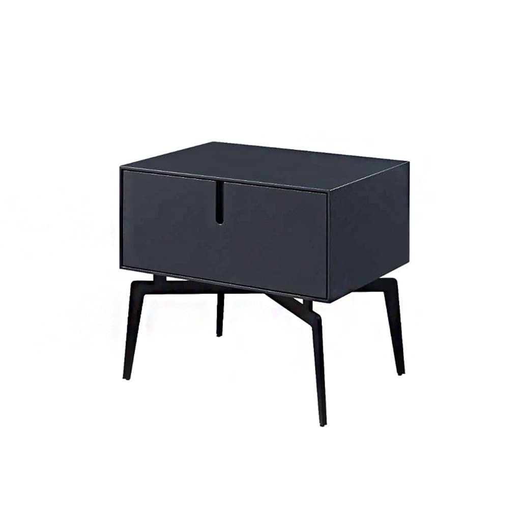 BASXDRFXZ Bedside Storage Table Home Bedside Table Modern Minimalist Storage Bedside Table Locker Wrought Iron Side Table Living Room Bedroom Bedside Table Nightstand for Bedroom(Grey)