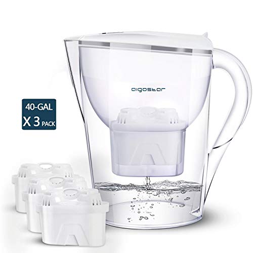 Aigostar Pure Water Pitcher with Filter 10 Cups – Incl. 3 x 60-Day