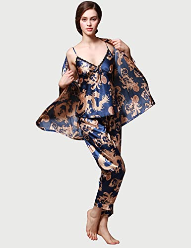 YANZHAO-Ensemble-de-pyjama-3-pieces-en-satin-de-soie-pour-femme-Motif-floral-soyeux-Vetement-de-nuit-caraco-avec-peignoir-et-pantalon
