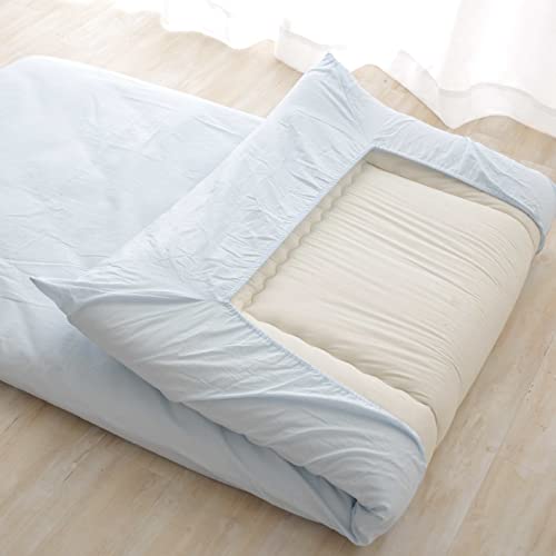 Emoor Fitted Sheet For Japanese Futon Mattress Presso Full/Full-Long Made In Japan 100% Cotton (Blue), Tatami Floor Sleeping Mat Cover #TOP1