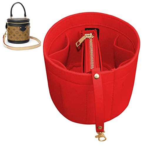 Soyizom Cannes - Organizador de fieltro para bolso de mano, con bolsa desmontable y llaveros, se adapta a las organizaciones de cannes, 5 colores, Red Cover
