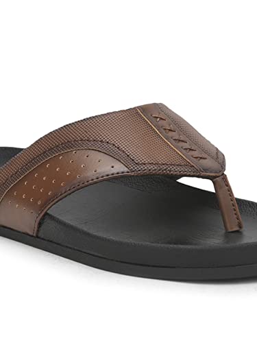 Image of Liberty Coolers Fast-2 Casual Slipper for Men - Black & Tan | Slip-on /Flats Slippers - Durable and Lightweight | Comfortable and Soft Outsole for Everyday Wear - Cushioned Footbed | Home Footwear