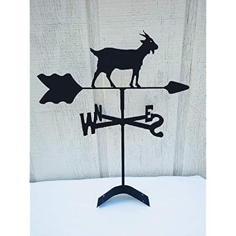 The Lazy Scroll Goat Roof Mount Weathervane Black Wrought Iron Look Cover