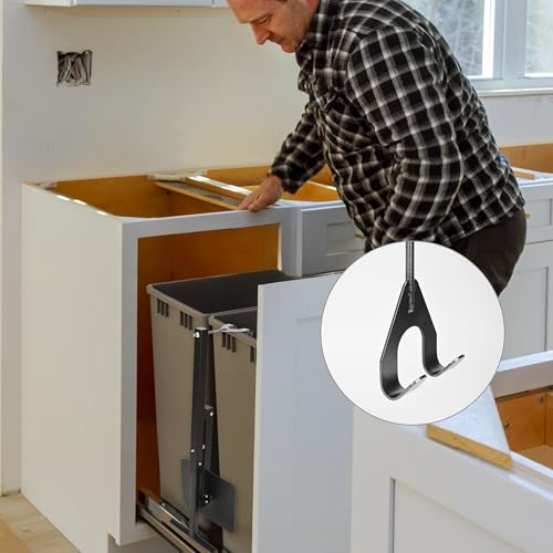 ikare Manual Trash Compactor, Waste Recycling Hand Tool for Outdoor, Touchless Trash Bin Compactor for 60-100L Wheelie Bins, Iron Compacting Trash Can