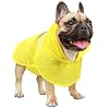 iChoue Dog Raincoats Packable Rain Coats Lightweight Rain Jacket with Reflective Straps Adjustable Poncho for Medium Dog French English Bulldog Pug Terrier Yellow Small