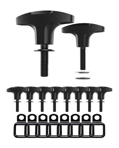 Image of GPCA Quick Release Hardtop Bolts M8 25mm Thumbscrew, Bronco & Jeep | Hardtop Removal, Cargo Tie Down & Cargo Hooks, D-Ring, Jeep Accessories (8PC, Black)