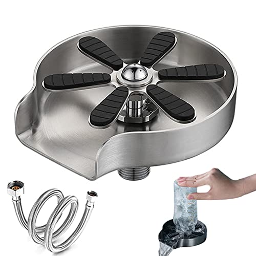 Edelstahl Glasspüler für Küchenspülen - Automatische Tassenreiniger, Wasserhahn Glasspüler für Bar Zuhause Restaurant Cover