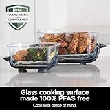 Ninja FN100WH Crispi Air Fryer, Microwave, Freezer & Dishwasher Safe, Non Toxic Glass Portable Cooking System, 4 QT & 5 Cup Glass Containers with Storage Lids, Easy Meals, White (Renewed)