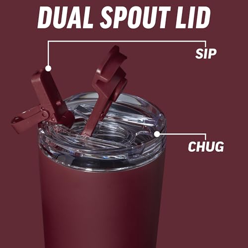 Image of Rico Industries NBA Basketball Miami Heat Maroon 24oz Stainless Steel Tumbler with Lid and Dual Functioning Lid