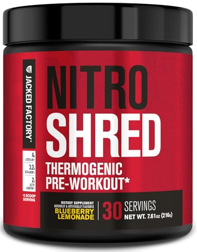 Jacked Factory NITROSURGE Shred Pre Workout Supplement - Energy Booster,