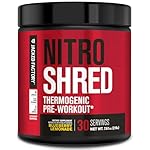 Jacked Factory NITROSURGE Shred Pre Workout Supplement - Energy Booster, Instant Strength Gains, Sharp Focus, Powerful Pumps - Nitric Oxide Booster & PreWorkout Powder - 30Sv, Blueberry Lemonade