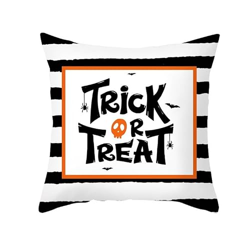 Chenlane Silk Couch Pillow Covers x Large Cushion Backrest Halloween, Indoor Wicker Furniture Exquisite Prints 45x45 cm, 1Pcs