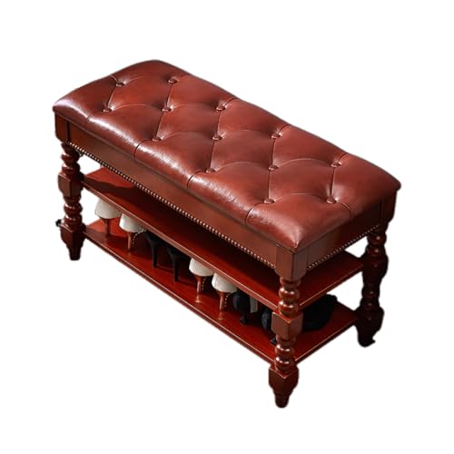 Solution de rangement élégante et banc à chaussures en bois compact double compartiment - 2