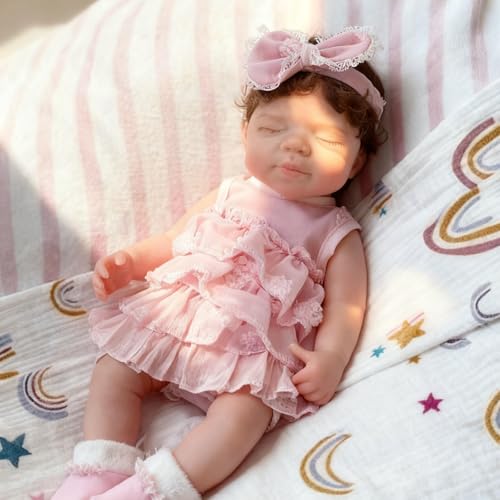 Muñeca bebé de silicona 13 pulgadas con detalles pintados miniatura 2