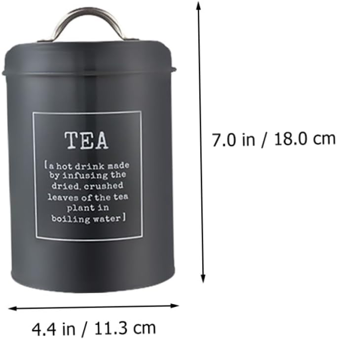 SECFOU Nordic Style Food Storage Jars Set 3pcs Grey Iron Coffee Beans Canister and Tea Leaf Jar with Lid Airtight Kitchen Containers for Sugar and Tea Organization Random Style