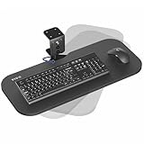 VIVO Rotating Computer Keyboard and Mouse Tray Under Desk Mount, Swiveling 23 x 10 inch Platform, Ergonomic Typing, Black, MOUNT-KB01B