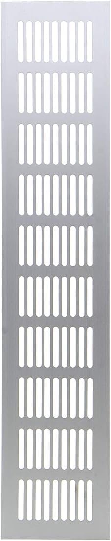 RUIAN 6Pcs Metal Air Vent Grille for Wardrobe Shoes Cabinet Sink Kitchen Stove Cabinet Showcase Computer Cabinet Bathroom Door Aluminum Alloy Small Rectangle Ventilation 80mmx400mm