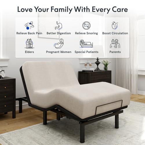 Image of FLEXISPOT Twin XL Adjustable Bed Frame Base, Durable Motor & Easy Assembly