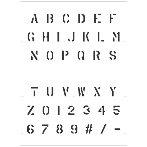 3/4 inch Military Letter and Number Stencil Set – 10 Mil Mylar Reusable Alphabet & Number Stencils with Alignment Marks – Durable Craft & Industrial Labeling Template by stencil ease - Used condition - US$13.87