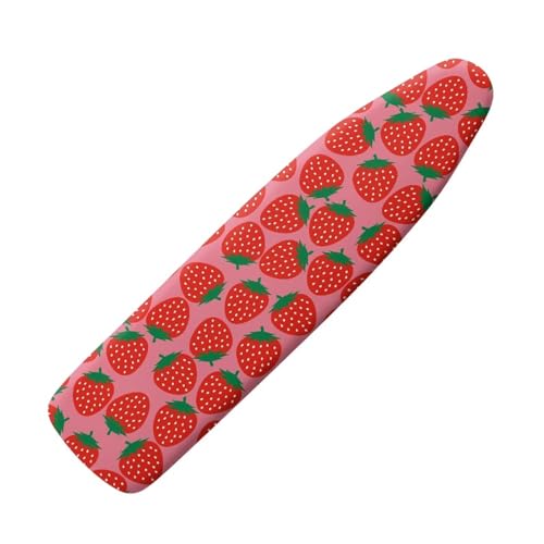 Psesaysky Strawberry Iron Board Cover with Elastic Edge Durable Soft Cover for Ironing Board Ventilate Resist Scorching Ironing Board Cover and Pad Standard Size