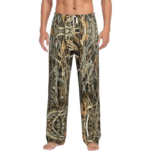 Pantalon de pyjama camouflage homme jaune et vert, idéal pour le cocooning et la détente