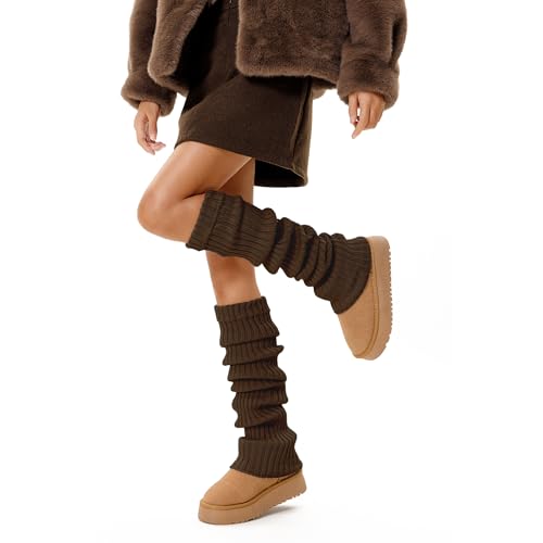 Acymztu Leg Warmers Y2K Harajuku Womens Wool Cute Seamless Lolita Accessories Gothic Brown Boot Socks Winter Long Sock