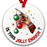 SOL VIBES Horror Christmas Ornament - Scary Decoration, Gothic for Horror Movie Fans, Boys, Mens - is This Jolly Enough Funny Scary Decor