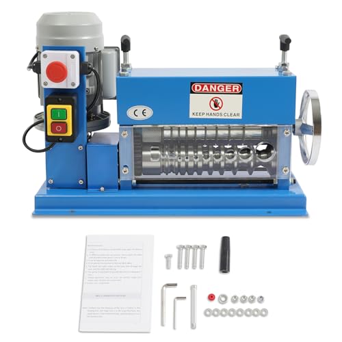 Charocean Automatic Wire Stripper Electrical Cable Stripper Machine 370W Cable Stripper Machine 1.5mm ~ 38mm Electric Wire Stripper, 11 Channel Copper Cable Machine for Leftover Cable Recycling