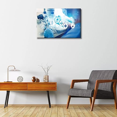Image of TUMOVO 1 Panels Scientists and Scientific Experiments Wall Painting Clinical Laboratory Prints for Wall Decor Laboratory Posters Art Prints Giclee Gallery-Wrapped Posters and Prints (12 inch Wx18 H)