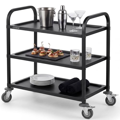 Black Stainless Steel Serving Cart