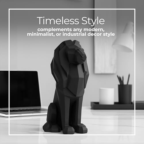 Figura Decorativa León Sentado 11 in Negro miniatura 4