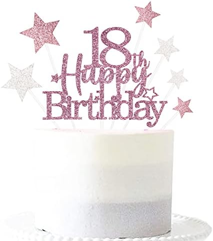 Glittery Royal Blue 10th Cake Topper with Star Boys and Girls 10th Birthday Party Supplies, Ten Years Old Birthday Party Decorations