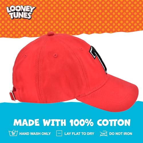 Image of Concept One Unisex Adult Looney Tunes Baseball Cap, Adult Adjustable Cotton Dad Hat with Curved Brim for Men and Women