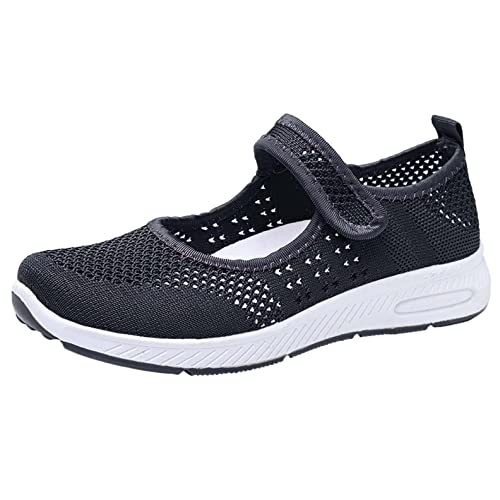 Slip On Sneakers For Women Fashion Casual Mesh Air Hollow Out Buckle Strap Walking Running Tennis Hiking Shoes Breathable Anti Slip Low Top Flats Lightweight Comfort Athletic Sport Sneakers #TOP4