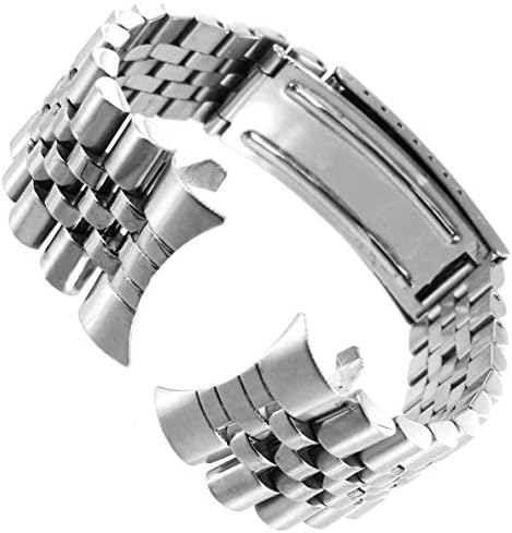 20mm Men's Curved End Classic Stainless Steel Watchband Replacement