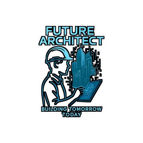 Future Architect - Architecture Sticker for Laptop, Water Bottle - Gift for Students, Architecture Lovers Satin, Kiss-Cut, 3' x 4'