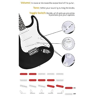 Rocktile Banger’s Pack Guitare electrique – Ensemble de Guitare électrique Noir – Kit avec Ampli de 25 W, Housse, Sangle… - Les Beatles, Paul McCartney, John Lennon, RIngo Starr, George Harrison Rocktile Banger's Pack Guitare electrique - Ensemble de Guitare électrique Noir - Kit avec Ampli de 25 W, Housse, Sangle… – Image 5
