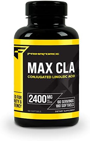 Primaforce CLA 2400 mg per Serving (180 softgels) Weight Management Supplement for Men and Women, Non-Stimulating, Non-GMO & Gluten Free
