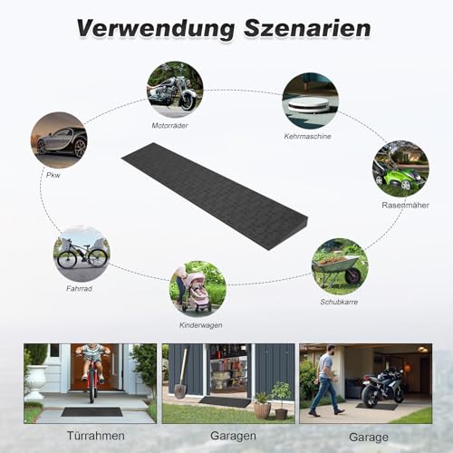 LIEKUMM Türschwellenrampe 3 cm Höhe, 650 kg Tragkraft, Gummi Rollstuhlrampe, rutschfeste Türschwellenrampe Saugroboter für Stufen, Bordsteine, Scooter, Kinderwagen mit Polarstern-Muster