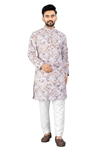 Image of Trustous Kurta Pyjamas set for Mens | Pyjamas with kurta PRINTED and classis look |KURTA Pyjamas SET