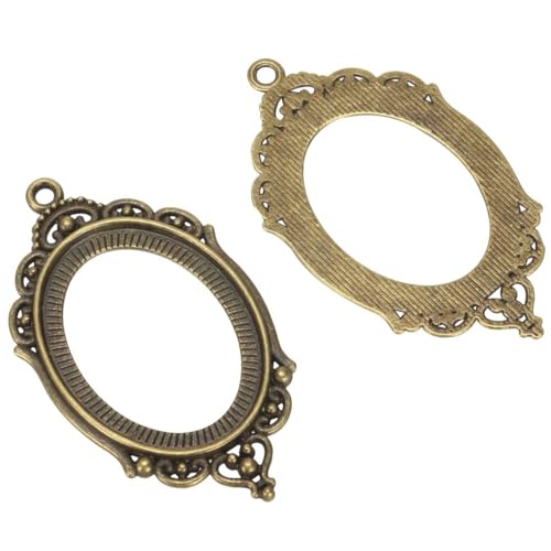 50pcs Large Sturdy Oval Open Back Bezel Tray Frames Pendant