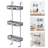 LIANTRAL Over the Toilet Bathroom Shelf Storage Organizer, 3-Tier Wall Mount No Drilling Shower Shelf Kitchen Storage Basket