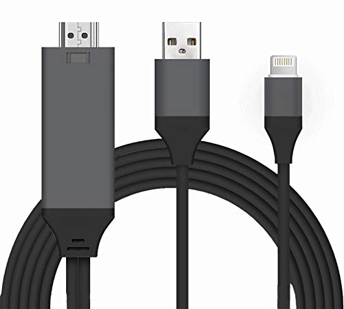 Braole 6.6ft HDMI Adapter Cable Compatible with iPhone iPad, Cord 1080P HDTV Connector