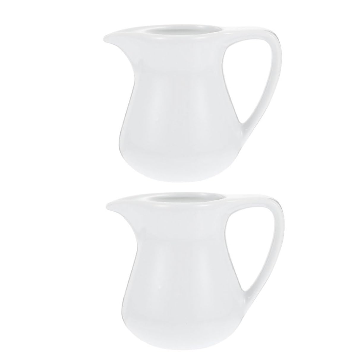 STOBAZA Latte Cup Set Milk Pitcher 2pcs Ceramic Latte Art Cups Decorative for Home Bar and Parties Random Style