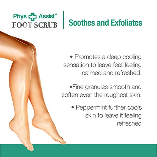 Physassist Foot Scrub 8 Oz. With Tea Tree, Peppermint Soothes And Exfoliates Promoting A Deep Cooling Sensation Leaving Feet Feeling Calm And Refreshed. #TOP2