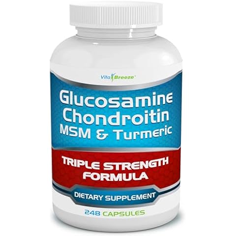 VitaBreeze Glucosamine Chondroitin, MSM & Turmeric Dietary Supplement - 248 Capsules Cover