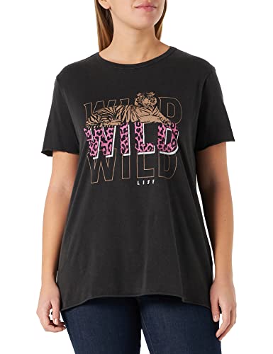 ONLY CARMAKOMA Women's CARMIKO WILDWILD SS REG Tee JRS T-Shirt, Black/Print:WILD, L-50/52 Cover