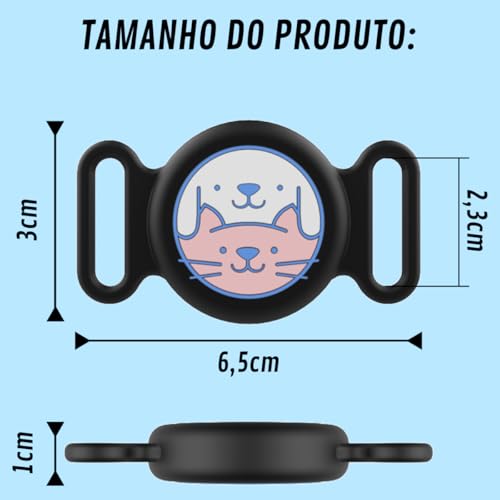 Capa Case para Airtag Coleira Pet Gato Cachorro a Prova de Água Impermeável Silicone Rastreador Loca