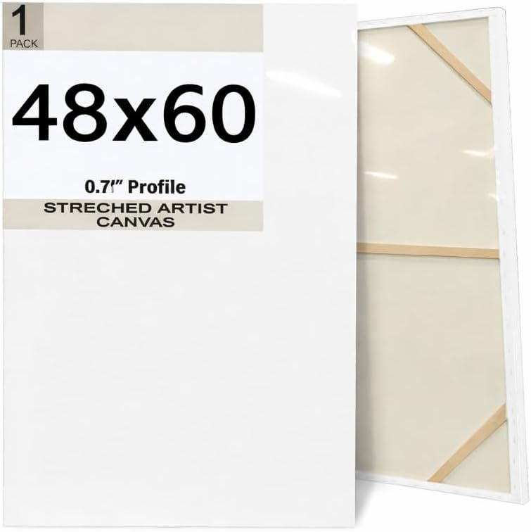 Premium Canvas for Painting - 36x48-32x46-32x48 Inch - 0.7-1 inch Thick - Backboard - Ideal Acrylic, Oil, Watercolor Art - XL - Extra Large - Professional Artist Quality White Blank (32x46)